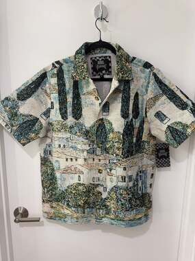 Rebel Vengeance Gustav Klimt 'Kirche in Cassone' Scenic Tapestry Button Up Shirt